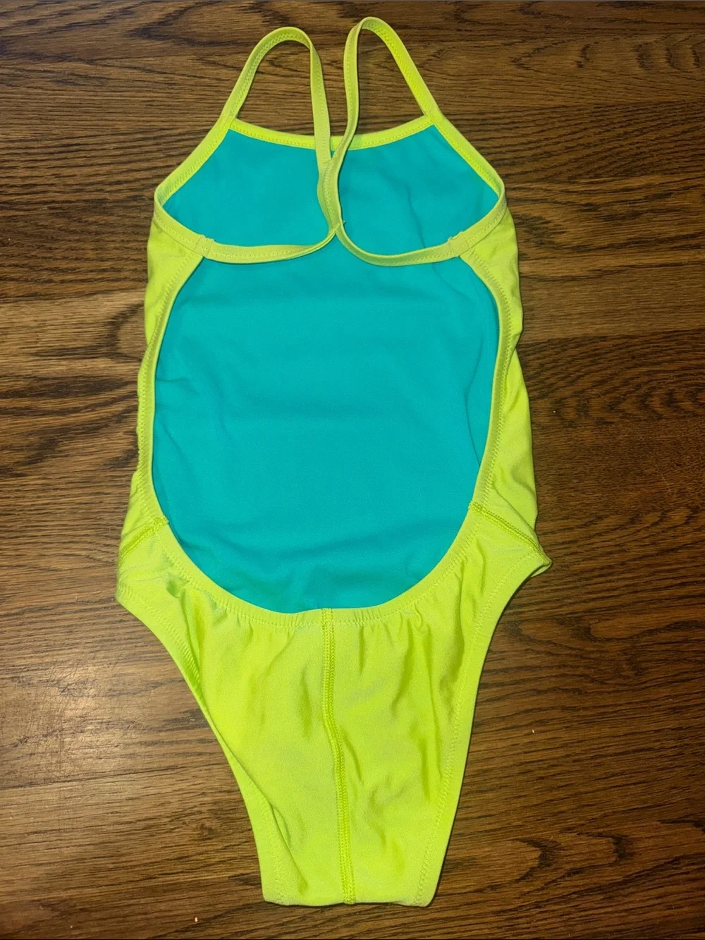 Speedo Neon Green One-Piece Swimsuit with Aqua Lining